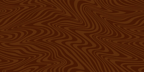 Abstract brown psychedelic waves print background. 1970s trippy seamless pattern. Marble acrylic swirl pattern. Coffee or chocolate liquid texture.