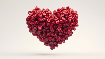 Heart formed from red blood cells