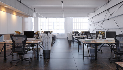 Open industrial office space