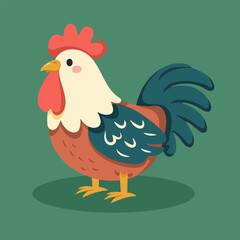 Cute Rooster Vector Illustration