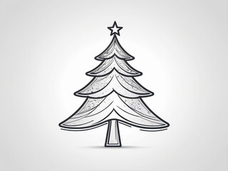Obraz premium abstract a Christmas tree line with star. Christmas design element illustration