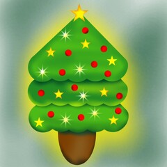 christmas tree on a green background