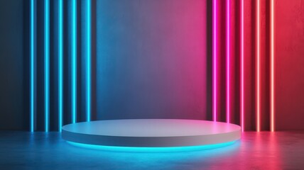 Cyber Monday Podium: Dynamic Glowing Lines Showcasing Exciting Sales and Offers in a Digital Marketplace