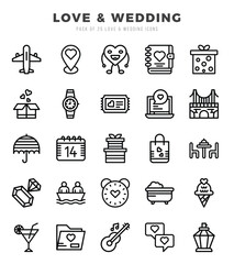 Love & Wedding Icon Bundle 25 Icons for Websites and Apps