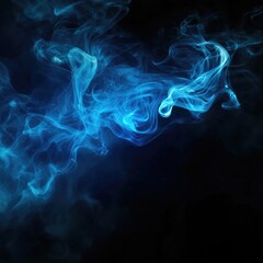 Fototapeta premium Blue Smoke Art, Swirling Blue Smoke, Abstract Smoke Patterns, Dark Background Design, Fantasy Art