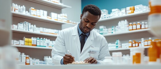 Pharmacist working in a pharmacy
