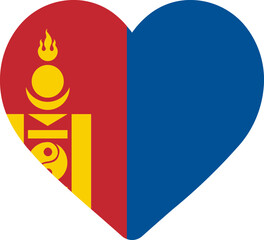 Heart Icon on Mongolia Flag