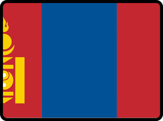Fototapeta premium Mongolia Flag Smooth rectangle icon
