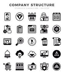 Company Structure icons set for website and mobile site and apps.