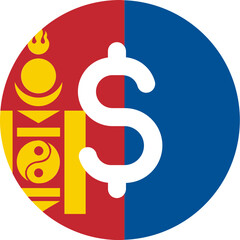 Mongolia Flag on US Dollars