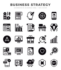 Set of Lineal Filled Business Strategy Icons. Lineal Filled art icon. Vector illustration