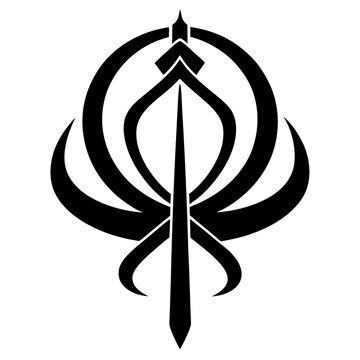 black sikh symbol on white background clip art preview