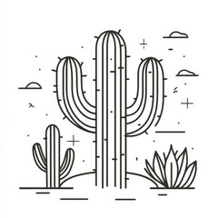 Cactus Flat Icon. Graphic Illustration of Desert Plant in Botanical Environment