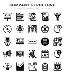 Set of Company Structure Icons Lineal Filled icons collection.