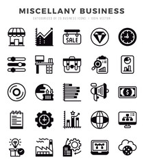 Set of Miscellany Business Icons Lineal Filled icons collection.