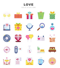 Love icons set for website and mobile site and apps.