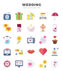 Wedding icons set for website and mobile site and apps.