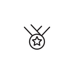 Achievement Medal on icon. A symbol of excellence and accomplishment. Editable icon.