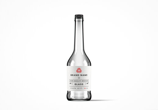 Flint Glass Napoleon Drink Bottle Mockup