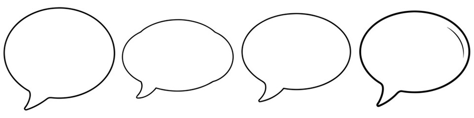 Fototapeta premium line art vector illustration collection of chat bubble . isolate on a white background. SVG and PNG 