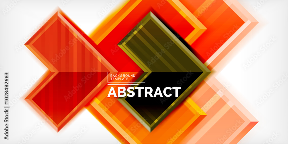 Poster Arrow symbols created with 3d effects and line texture geometric abstract background