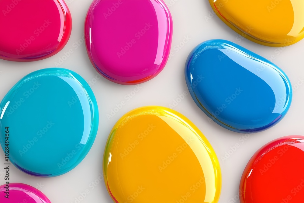Aufkleber row of colorful spheres with a white background. the spheres are of different colors. concept of vib