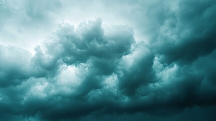 Obraz premium Overcast sky with dark clouds threatening rain, gloomy weather, moody atmosphere