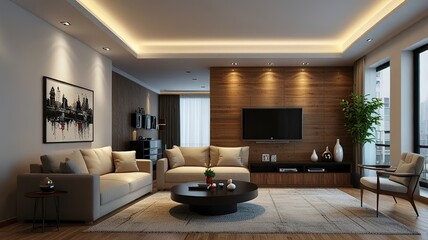 3d render  room interior, modern, minimalist