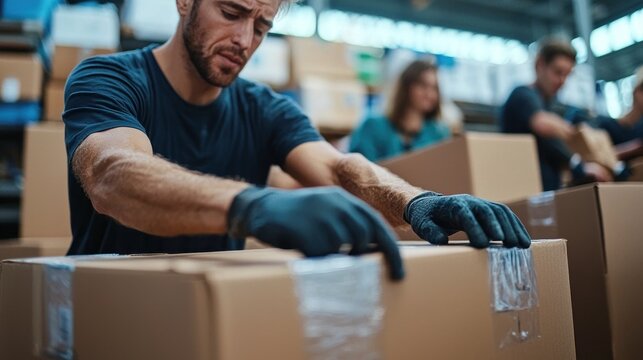 volunteers packing boxes for a charity event, symbolizing community spirit and the importance of giving back