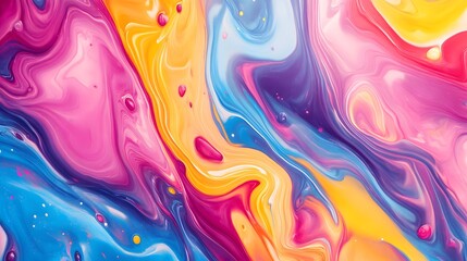 abstract colorful swirl abstract fluid art composition with swirling marbled acrylic paint in vibrant rainbow generative ai