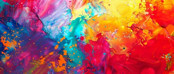 Colorful Abstract Background with Bold Splashes