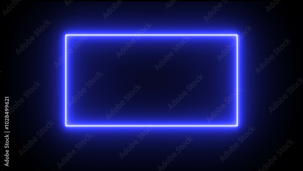 Wall mural neon light frame sign. neon rectangle frame illustration. neon rectangle frame loop illustration.