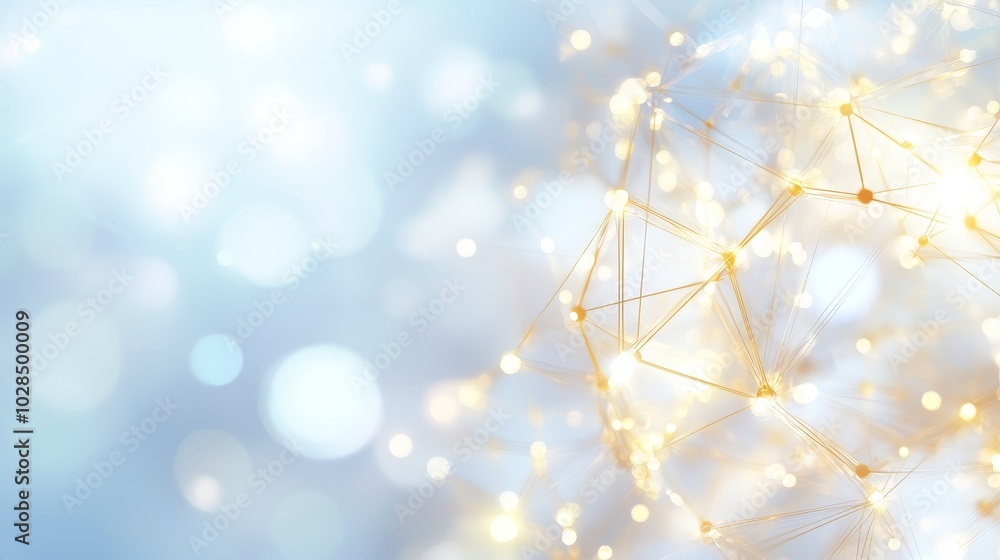 Poster abstract background featuring soft lights and a subtle network of connections, perfect for technolog
