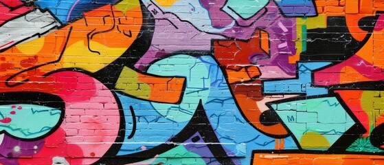 Obraz premium Vibrant Urban Graffiti Wall Art Design