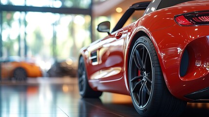 Detail of luxury car for lease in rent office