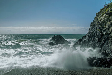 Sea waves on the rock near Ulsan, Korea