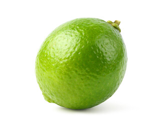 Green lime isolated on white background. Clipping path.