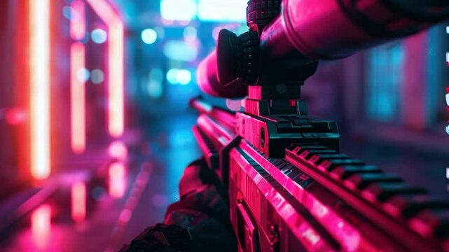 POV shooter game: immersive gunfire action in first-person perspective