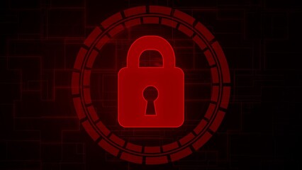 Cyber Security concept. Digital organic padlock and binary code. Secured data transfer under lock.