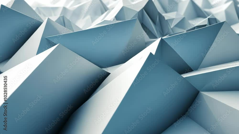 Aufkleber a close-up view of a blue and white abstract geometric design made of many intersecting triangles