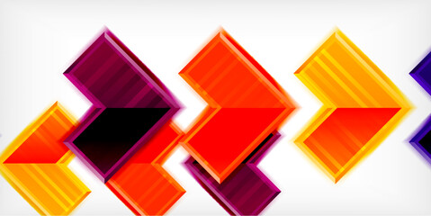 Arrow symbols created with 3d effects and line texture geometric abstract background