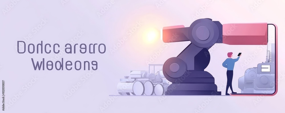 Aufkleber a modern robotic arm used in an industrial setting for automation and precision work, showcasing tec
