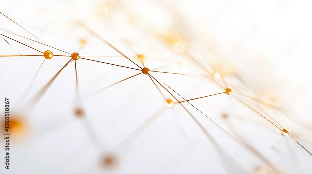 Poster abstract connection lines with nodes on a light background, symbolizing technology and network commu
