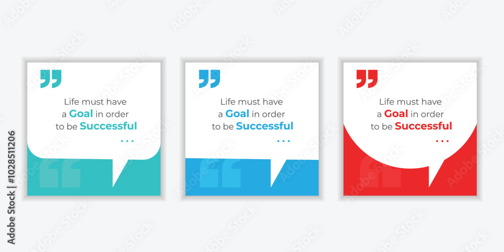 Fototapete speech bubble quote template set. blank speech bubble frame with quotation marks and copy space for 