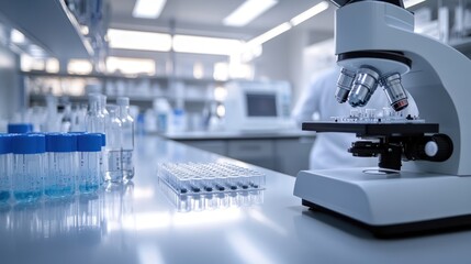 A Close-Up of a Modern Microscope in a Laboratory Setting