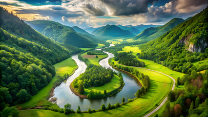 Woman in Nature from Afar. Perfect for: International Women's Day, Wellness Retreats