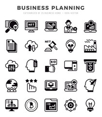 Business Planning elements. Lineal Filled web icon set. Simple vector illustration.
