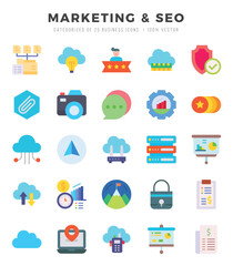 Marketing & Seo Icon Bundle 25 Icons for Websites and Apps