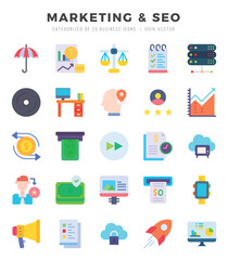 Marketing & Seo icons set for website and mobile site and apps.