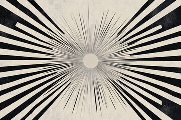 Obraz premium Abstract radial lines converging towards a central point in a starburst pattern on a beige background 